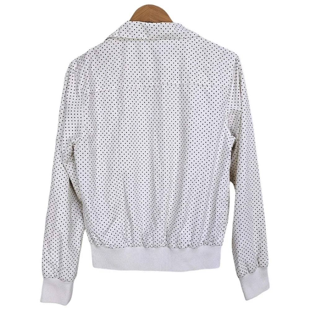 North Sails Zip Front Polka Dot Jacket White Black Size Medium Nautical Sailing